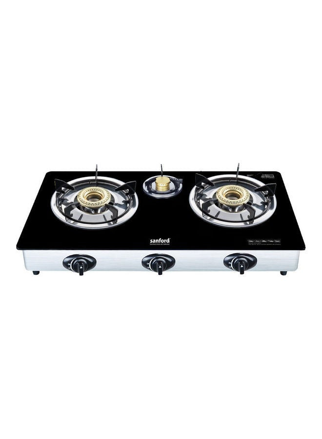 Sanford Glass Gas Stove 3 Burner (Detachable) SF5326GC A MulticolorKitchen AppliancesThree Burner Gas Stove. Low Gas Consumption. Indian Burner Cap: 90mm + 90mm + 45mm. Extra-High Tempered Glass. Size: 720 x 375mm. Stainless Steel Tray. LPG with 2800pa, S
